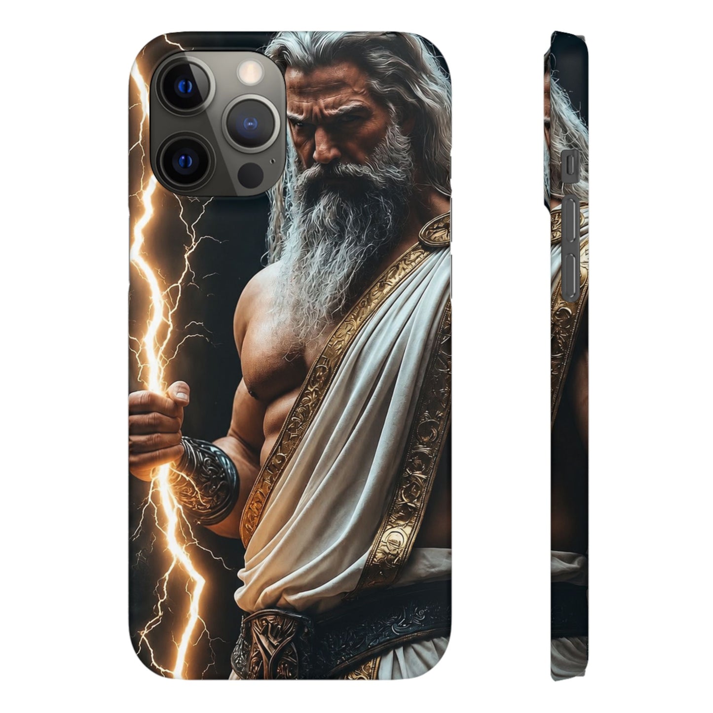 Zeus Lightning Phone Case — Mythic God Portrait Snap Case