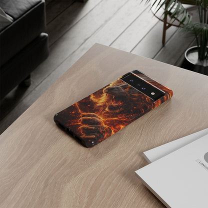 Fire Lion Phone Case — Fierce Flaming Lion Armor for Smartphones