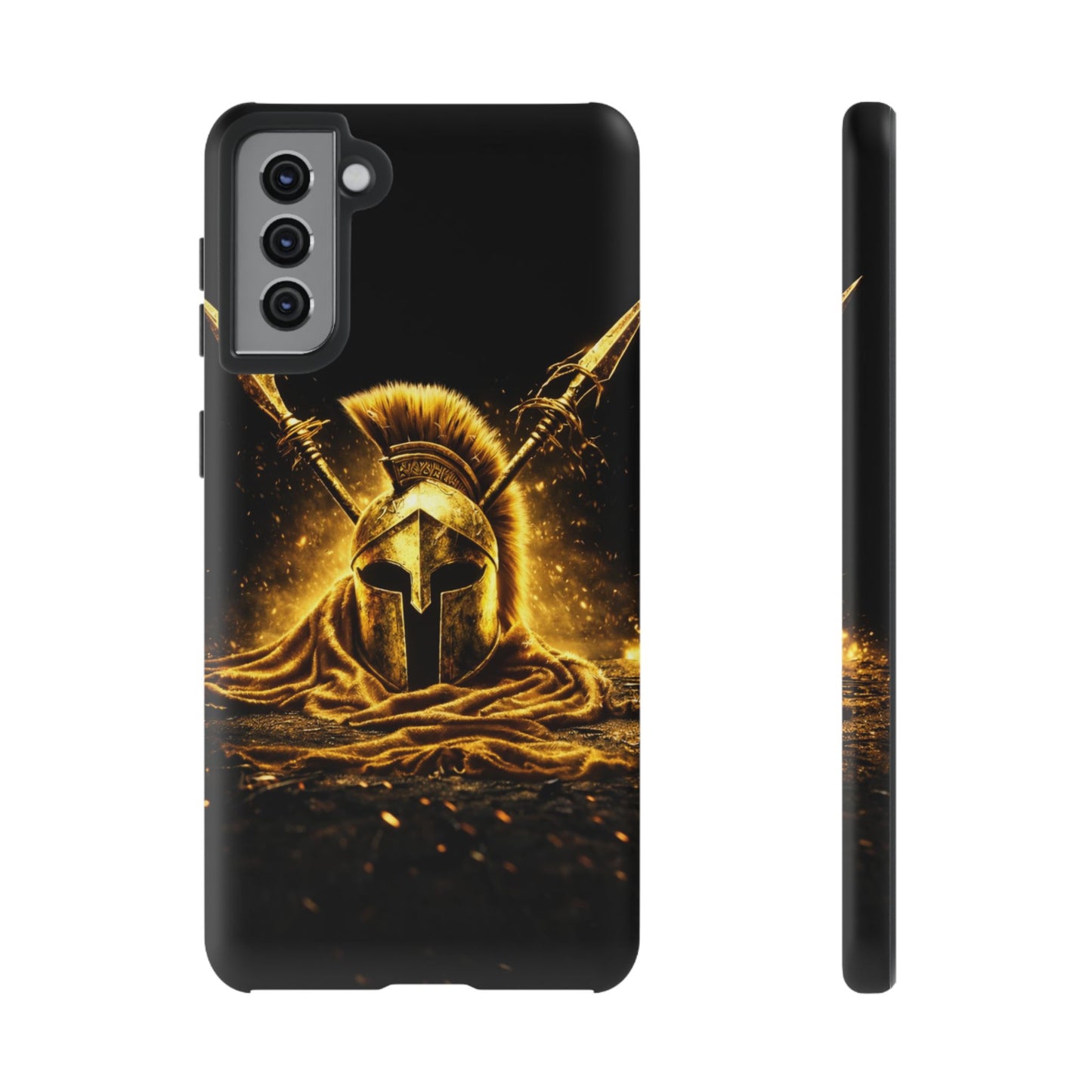 Spartan Helmet Gold Phone Case - Tough Warrior Armor Phone Cover