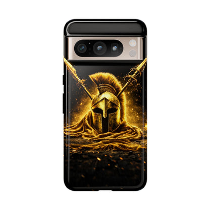 Spartan Helmet Gold Phone Case - Tough Warrior Armor Phone Cover
