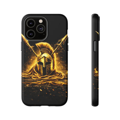 Spartan Helmet Gold Phone Case - Tough Warrior Armor Phone Cover