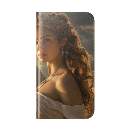 Roman Goddess Horse Portrait Flip Case — Vintage Mythic Phone Wallet