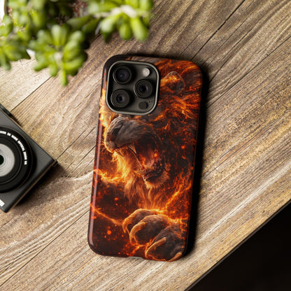 Fire Lion Phone Case — Fierce Flaming Lion Armor for Smartphones