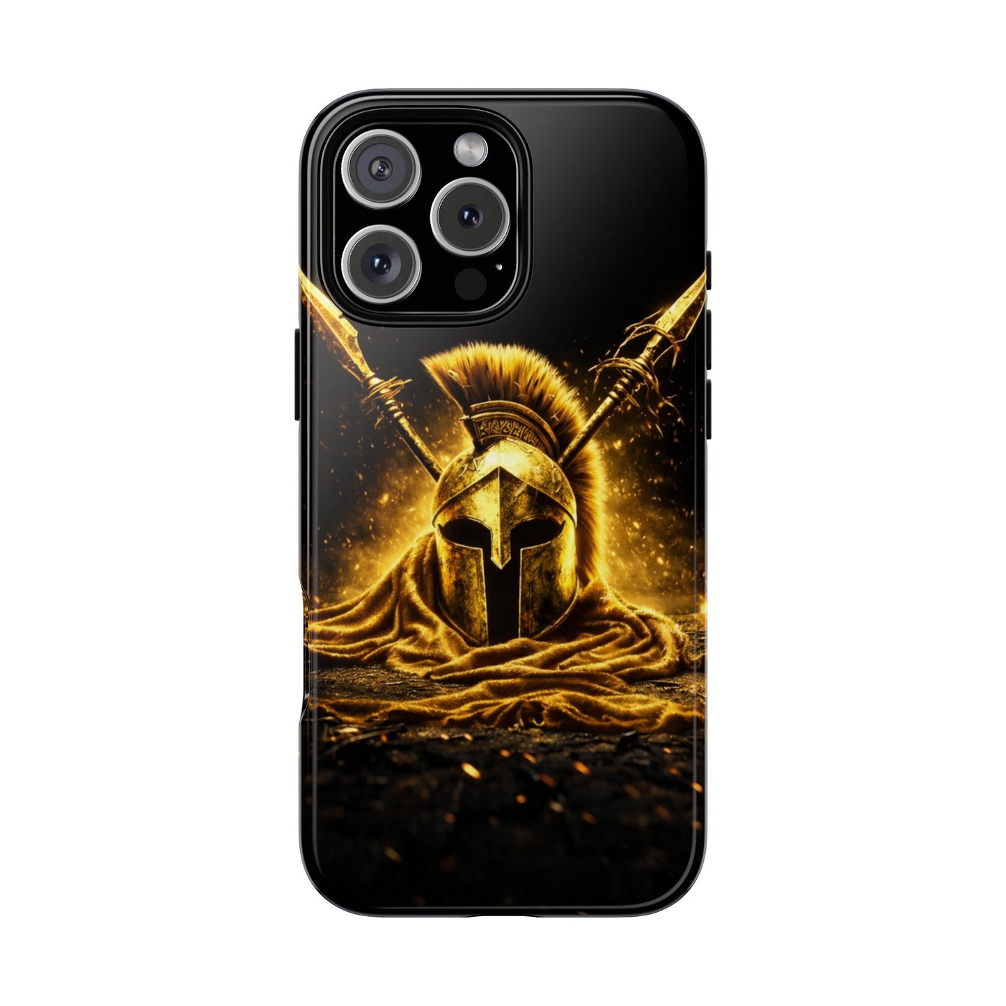 Spartan Helmet Gold Phone Case - Tough Warrior Armor Phone Cover
