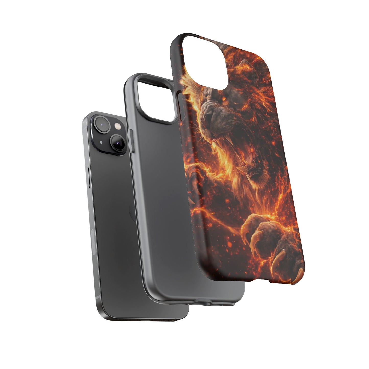 Fire Lion Phone Case — Fierce Flaming Lion Armor for Smartphones