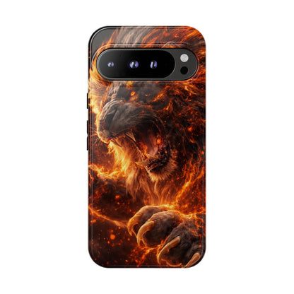 Fire Lion Phone Case — Fierce Flaming Lion Armor for Smartphones