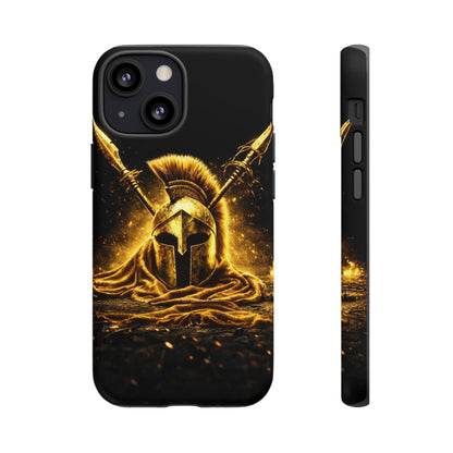 Spartan Helmet Gold Phone Case - Tough Warrior Armor Phone Cover