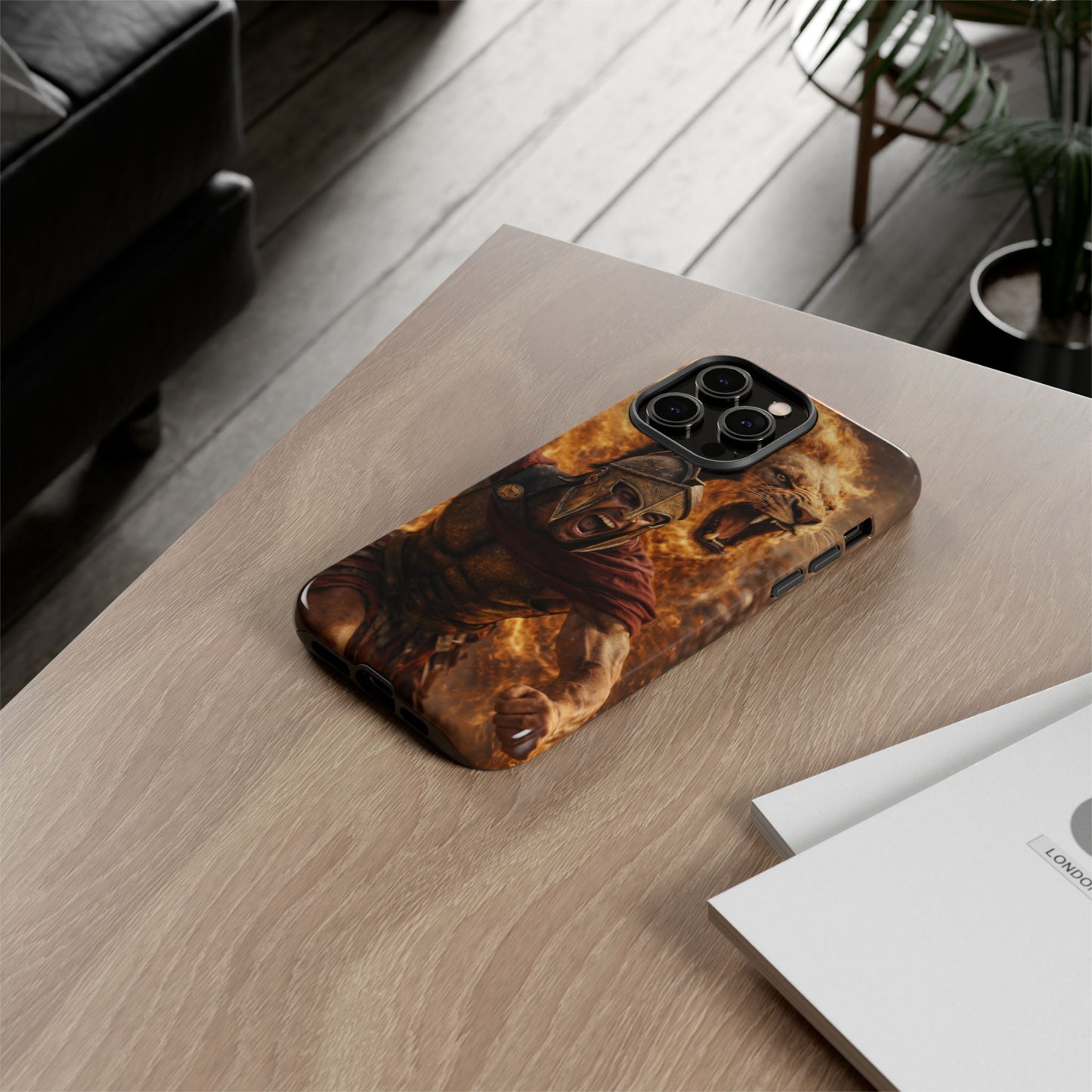 Spartan Lion Phone Case – Fierce Warrior Armor iPhone Case