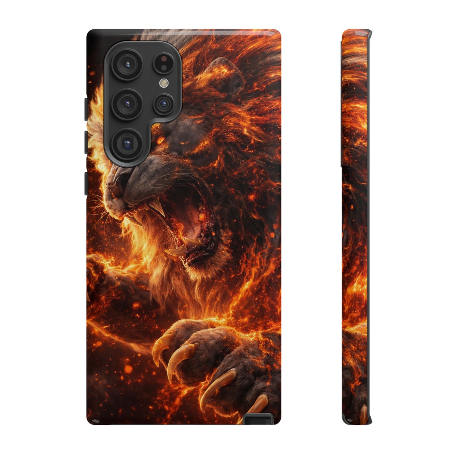 Fire Lion Phone Case — Fierce Flaming Lion Armor for Smartphones