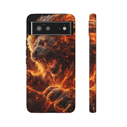 Fire Lion Phone Case — Fierce Flaming Lion Armor for Smartphones