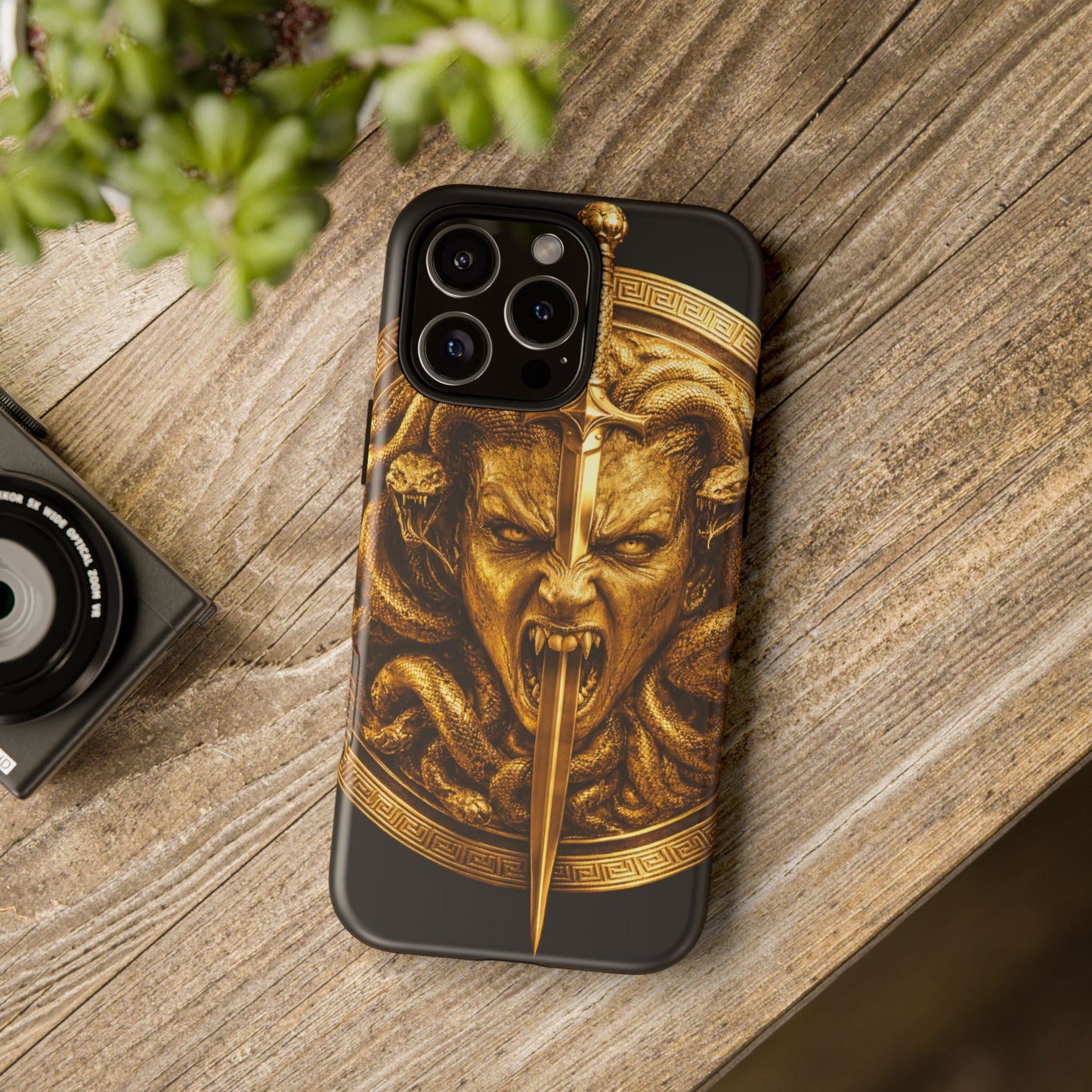 Phone Case — Gold Medusa Dagger Armor iPhone Cover