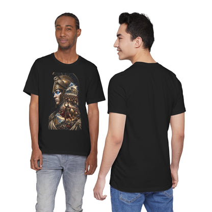 Spartan Warrior Graphic Tee — Mythic Helmet Portrait T‑Shirt