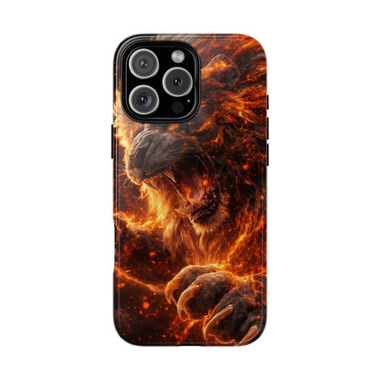 Fire Lion Phone Case — Fierce Flaming Lion Armor for Smartphones