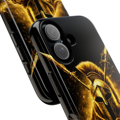 Spartan Helmet Gold Phone Case - Tough Warrior Armor Phone Cover