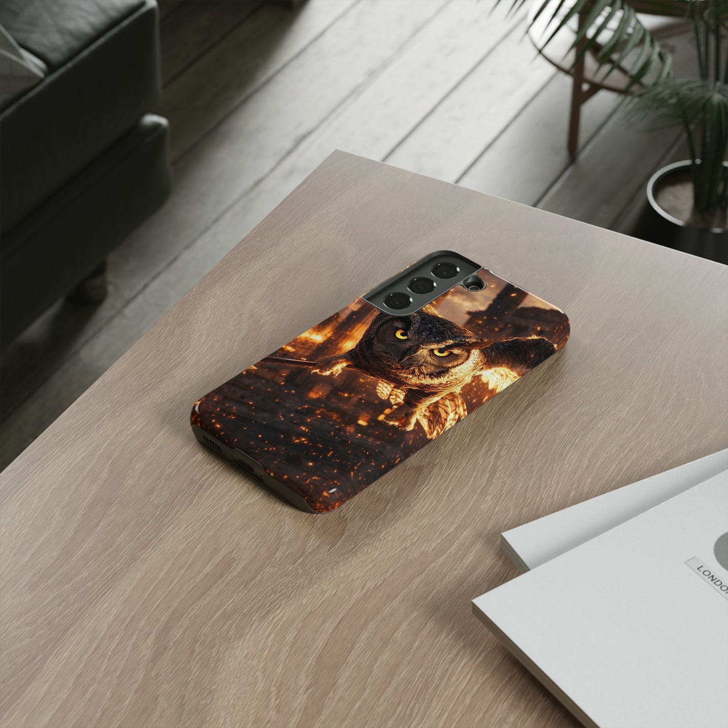 Owl in Flames Phone Case