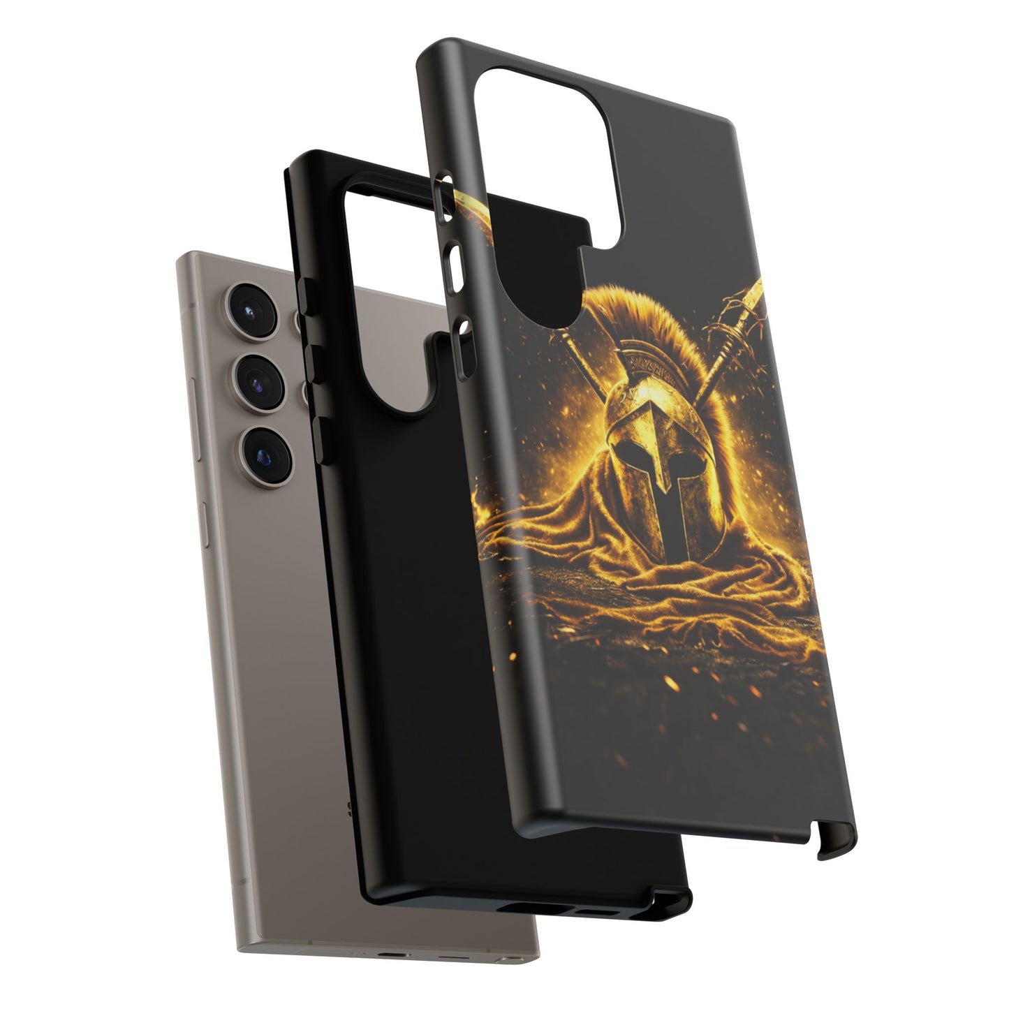 Spartan Helmet Gold Phone Case - Tough Warrior Armor Phone Cover