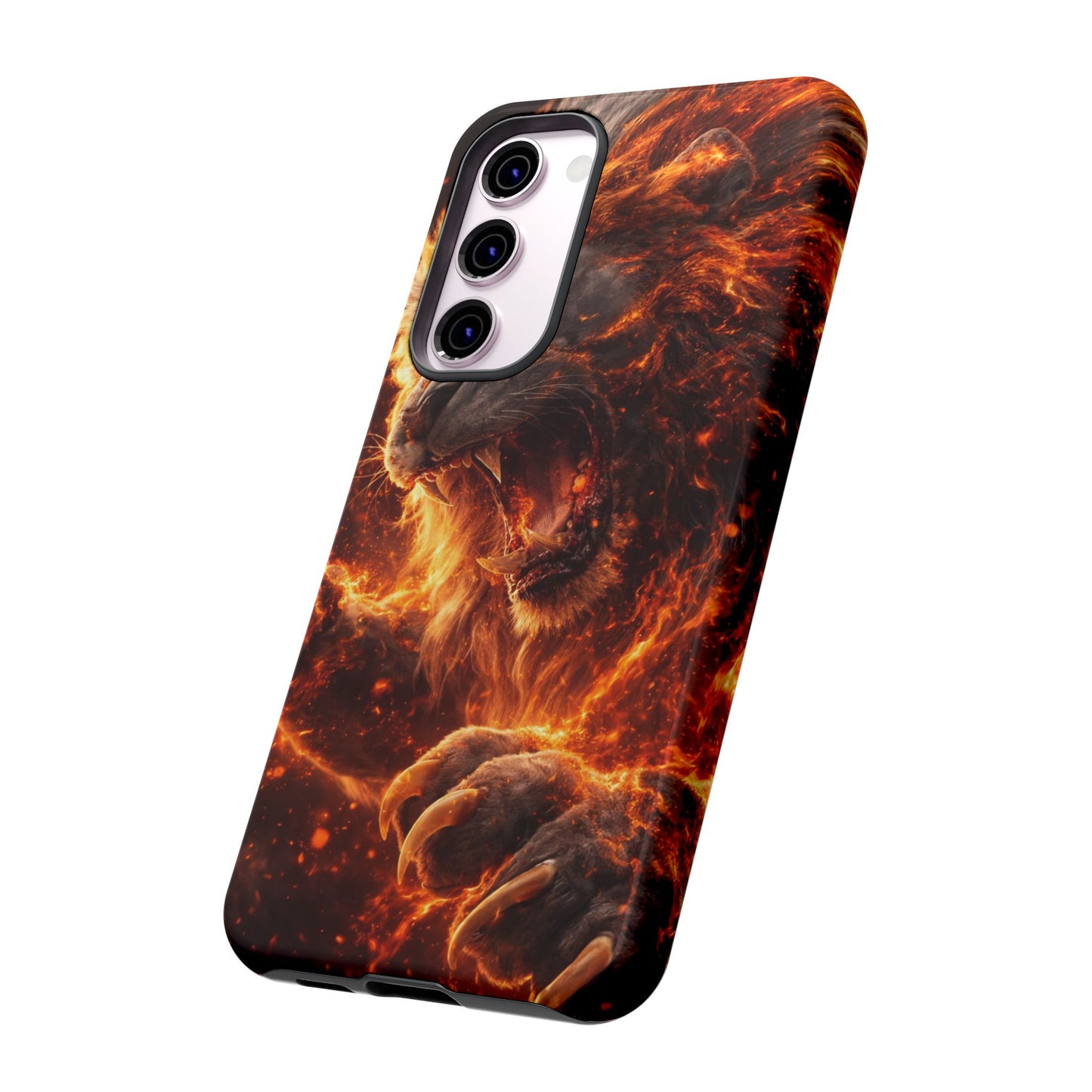 Fire Lion Phone Case — Fierce Flaming Lion Armor for Smartphones