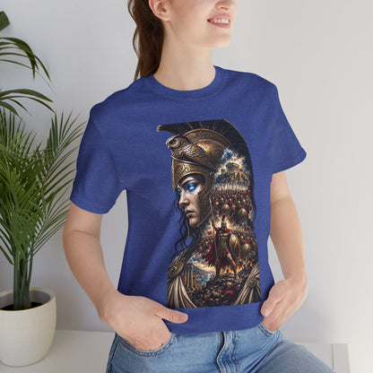 Spartan Warrior Graphic Tee — Mythic Helmet Portrait T‑Shirt