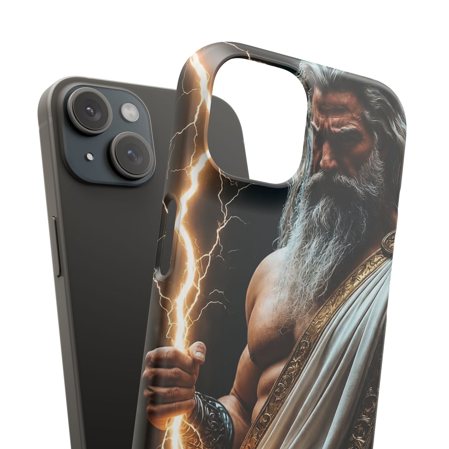 Zeus Lightning Phone Case — Mythic God Portrait Snap Case