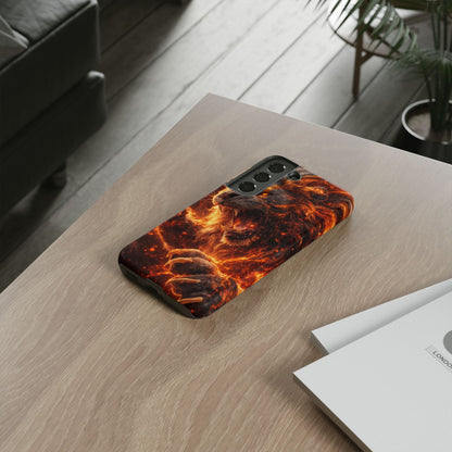 Fire Lion Phone Case — Fierce Flaming Lion Armor for Smartphones