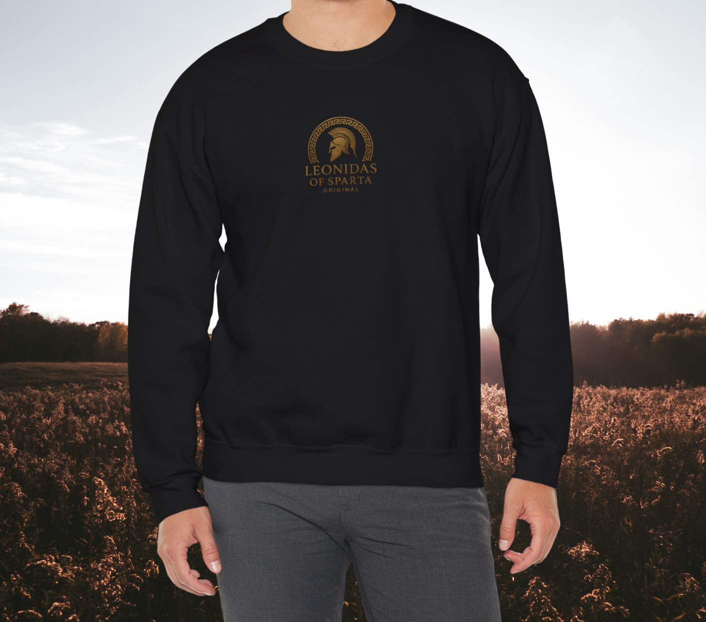 Crewneck Sweatshirt —  Moonlit Wolf Back Graphic