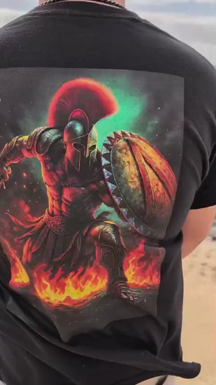 Video of the back of Leonidas of Sparta Original t-shirt